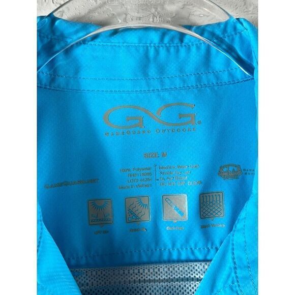 GameGuard Outdoors Ladies Microfiber Short Sleeve Button Up Shirt Medium Blue - Picture 4 of 7